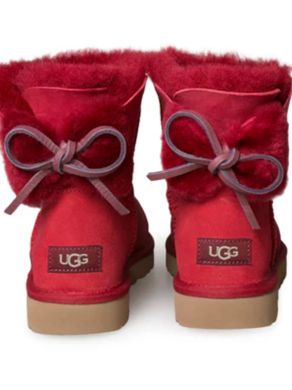 UGG Double-Bow Mini Boots in Red